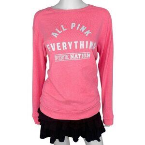 00s 2010s Emo Scene Iconic Victorias Secret PINK Long Sleeve Sz XS/S
